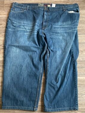 True Nation Men’s 54x30 Loose Fit Blue Straight-Leg Jeans